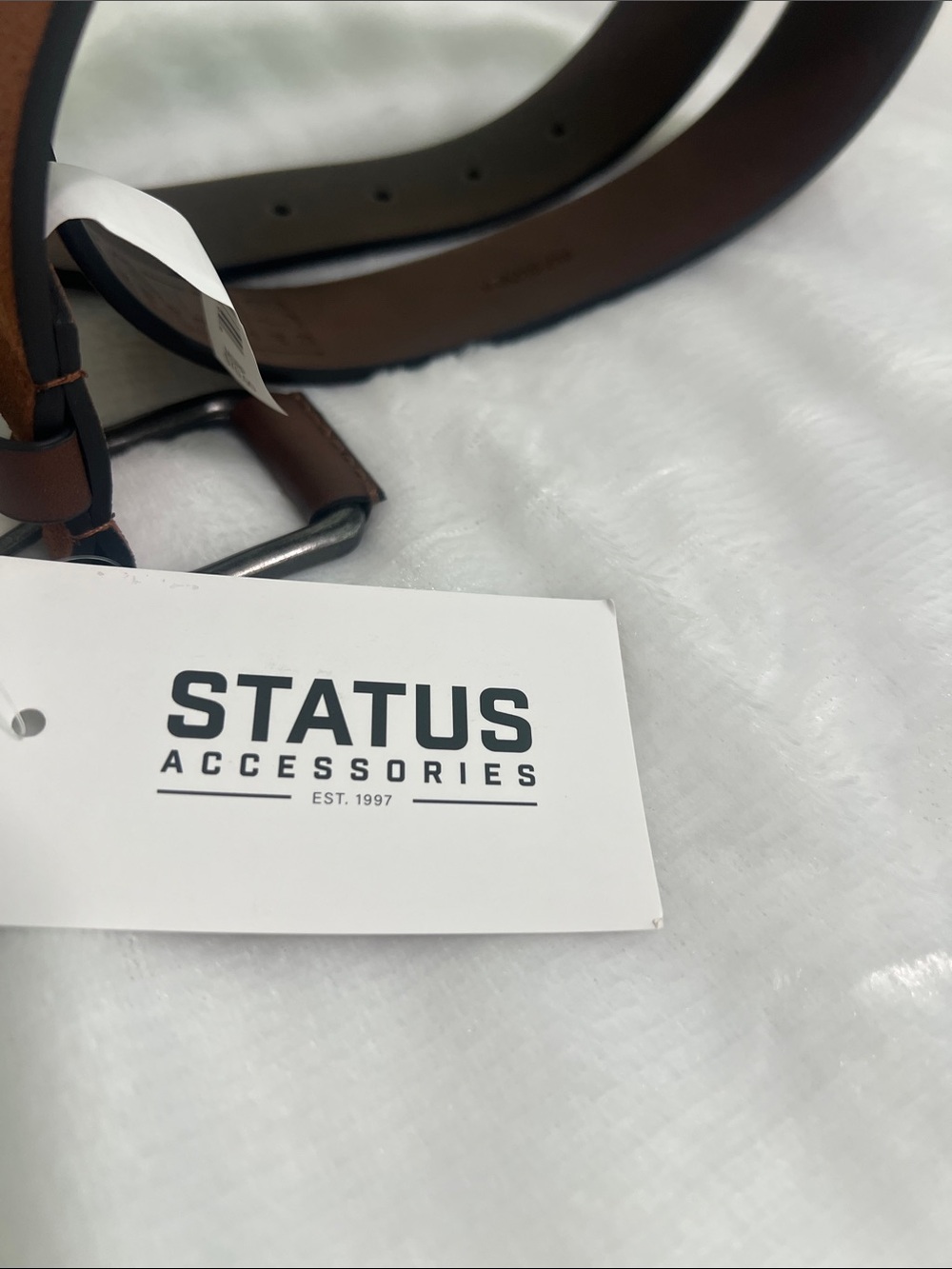 Status Brown Leather Men's Belt - Picture 2 of 7